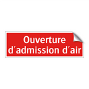 Ouverture d'admission d'air