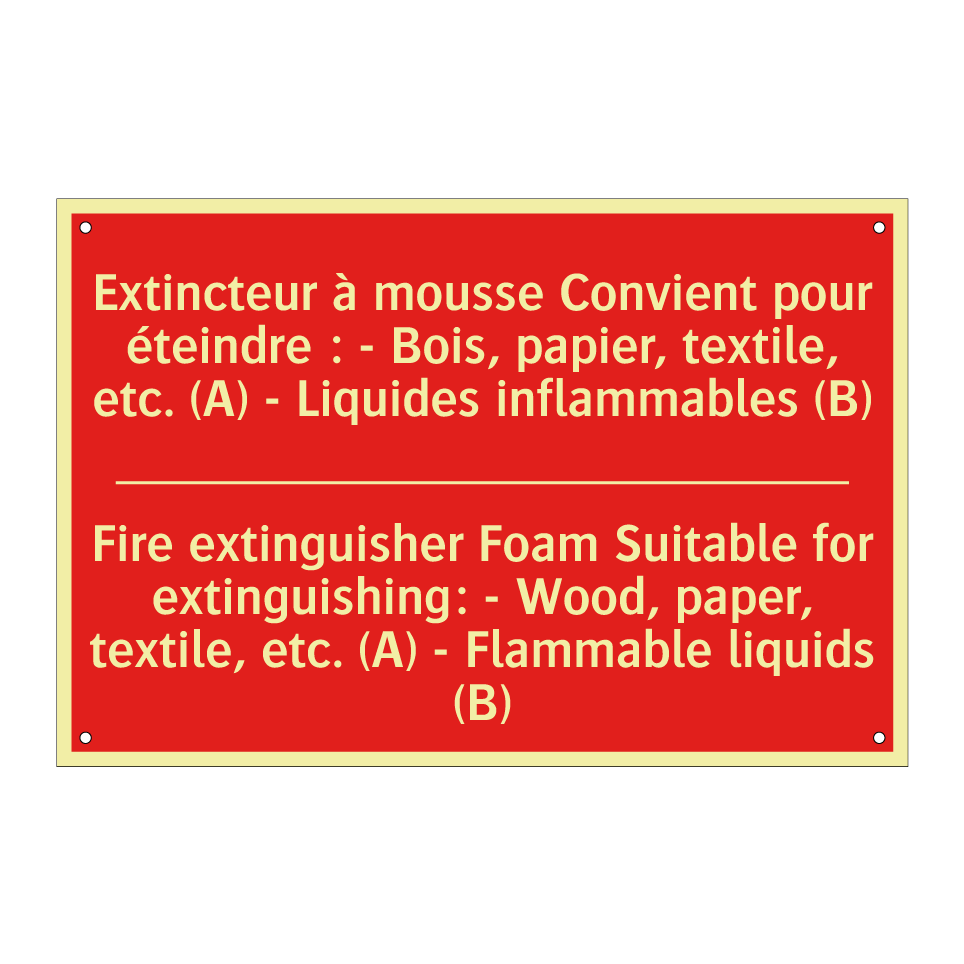 Extincteur à mousse Convient pour /.../ - Fire extinguisher Foam Suitable /.../