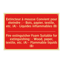 Extincteur à mousse Convient pour /.../ - Fire extinguisher Foam Suitable /.../