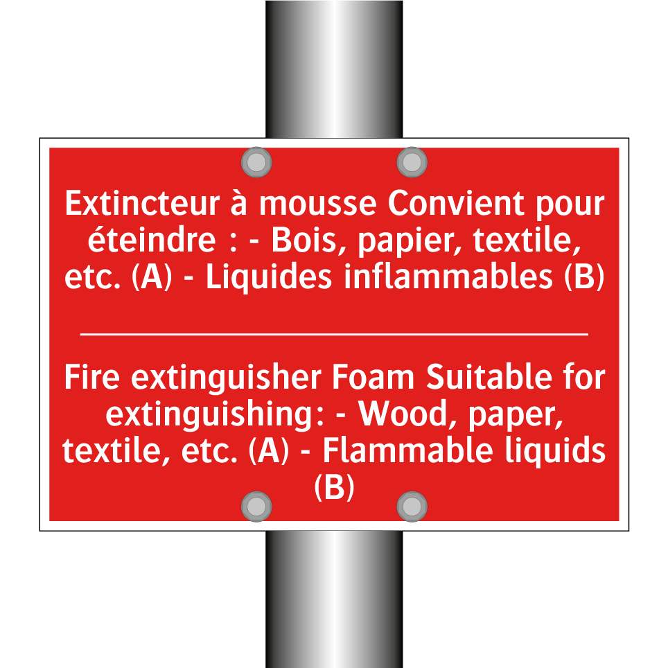 Extincteur à mousse Convient pour /.../ - Fire extinguisher Foam Suitable /.../