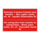 Extincteur à mousse Convient pour /.../ - Fire extinguisher Foam Suitable /.../