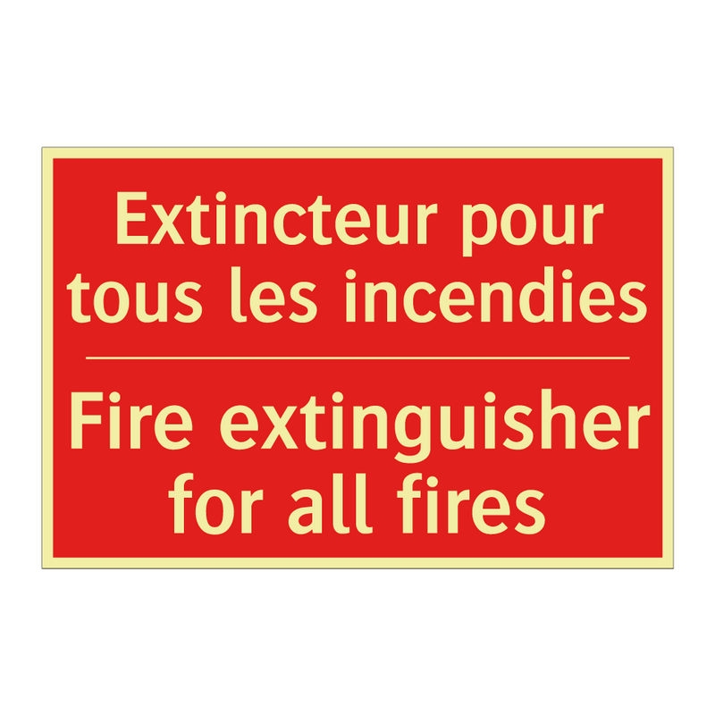 Extincteur pour tous les incendies /.../ - Fire extinguisher for all fires /.../