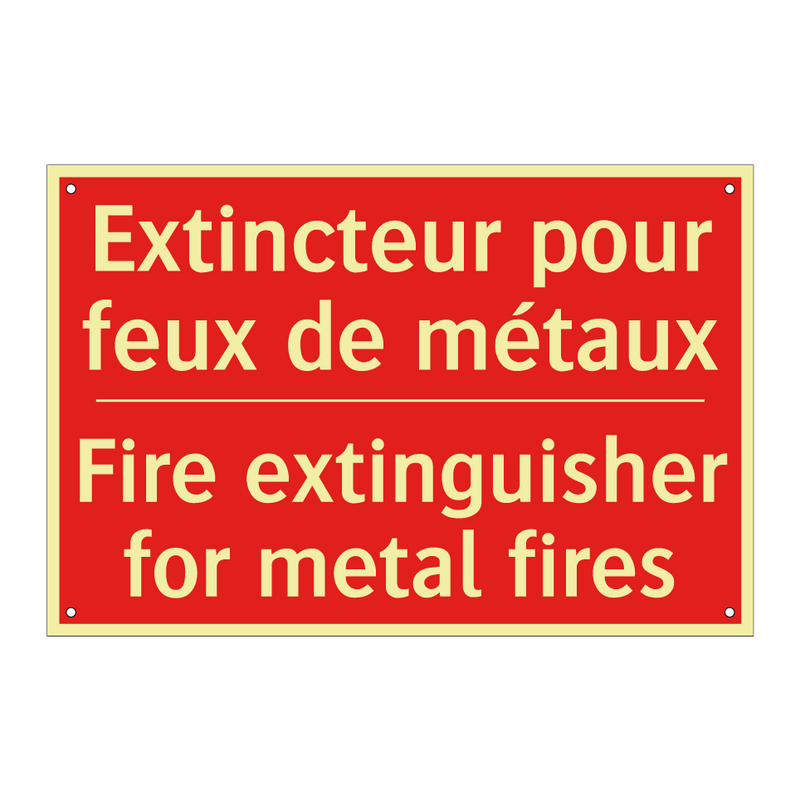 Extincteur pour feux de métaux - Fire extinguisher for metal fires /.../