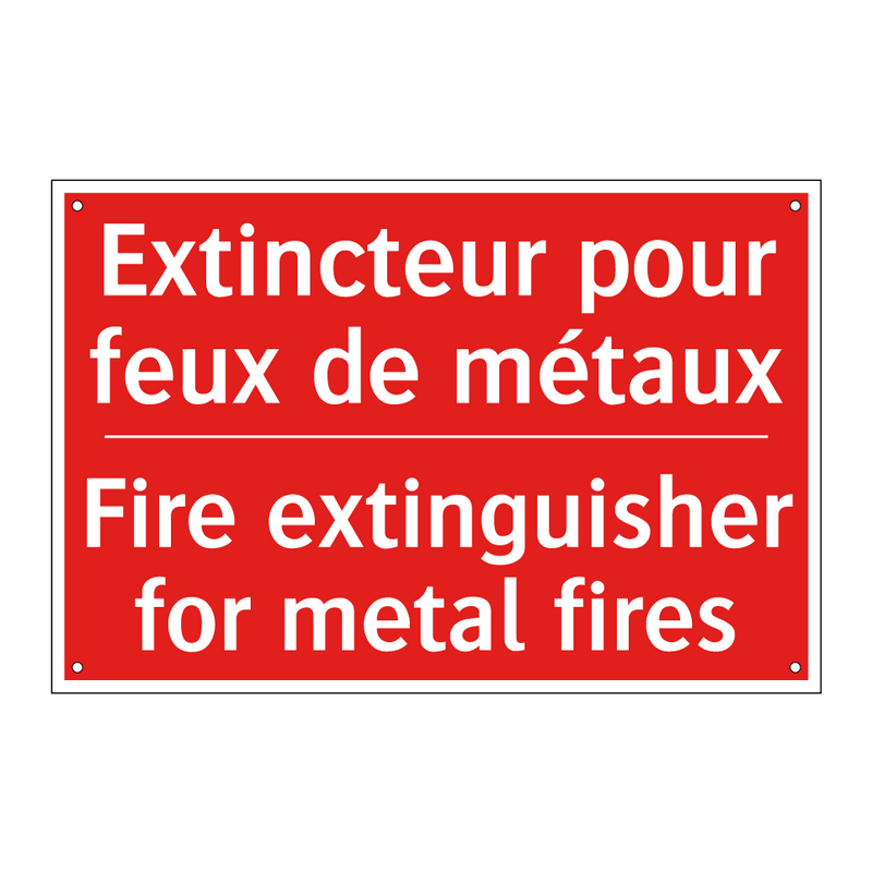 Extincteur pour feux de métaux - Fire extinguisher for metal fires /.../