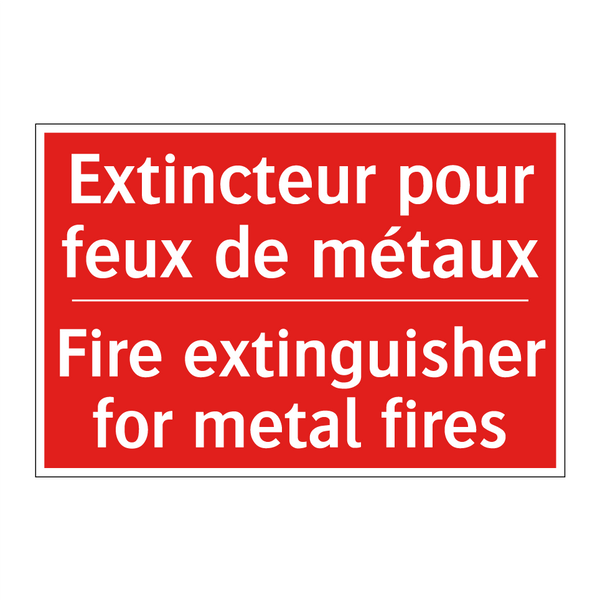 Extincteur pour feux de métaux - Fire extinguisher for metal fires /.../