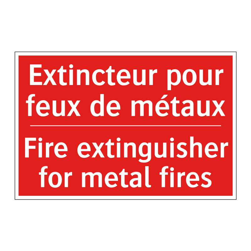 Extincteur pour feux de métaux - Fire extinguisher for metal fires /.../