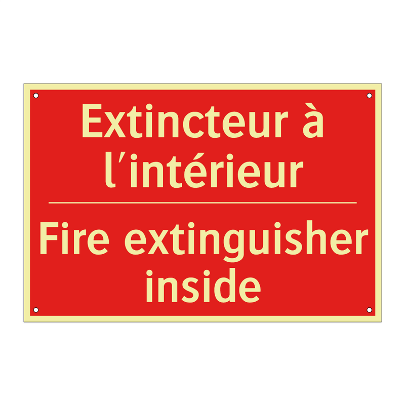 Extincteur à l'intérieur - Fire extinguisher inside