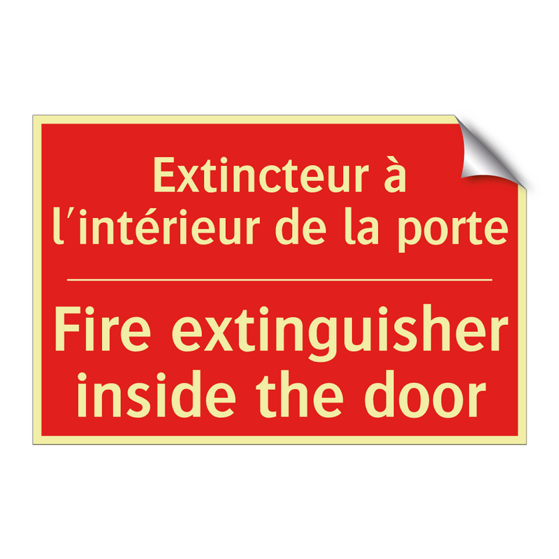 Extincteur à l'intérieur de la /.../ - Fire extinguisher inside the door /.../