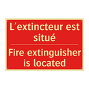 L'extincteur est situé - Fire extinguisher is located