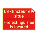 L'extincteur est situé - Fire extinguisher is located