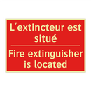 L'extincteur est situé - Fire extinguisher is located