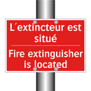 L'extincteur est situé - Fire extinguisher is located