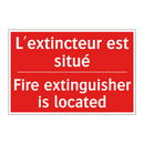 L'extincteur est situé - Fire extinguisher is located