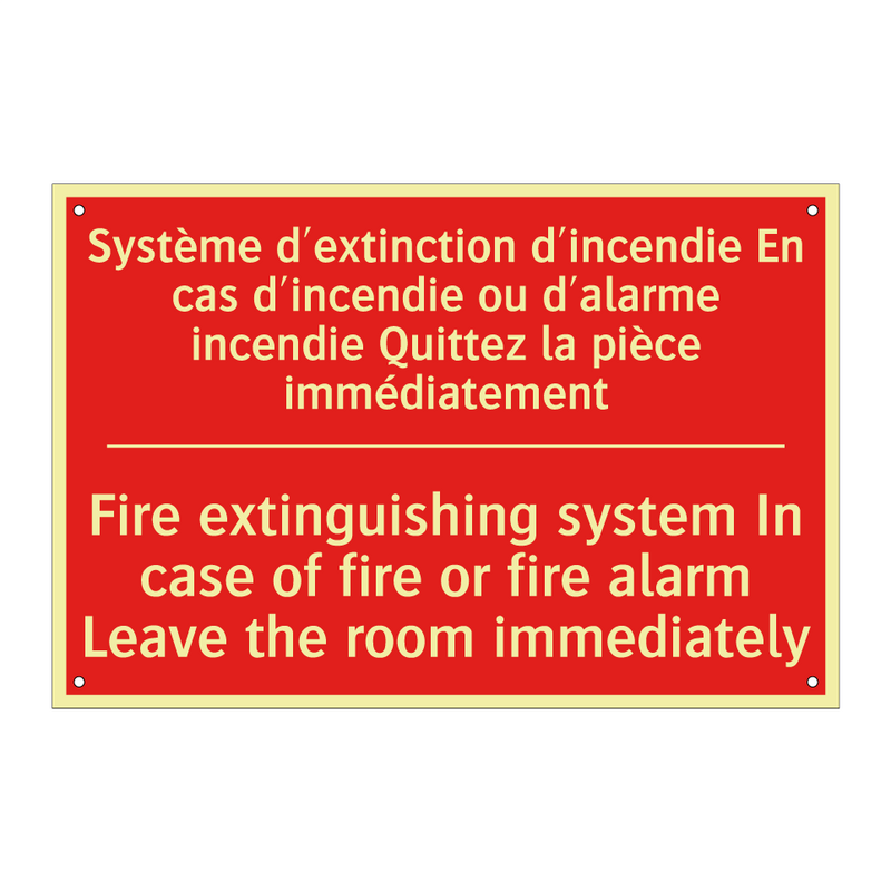 Système d'extinction d'incendie /.../ - Fire extinguishing system In case /.../