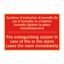 Système d'extinction d'incendie /.../ - Fire extinguishing system In case /.../