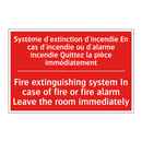 Système d'extinction d'incendie /.../ - Fire extinguishing system In case /.../