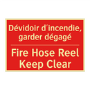 Dévidoir d'incendie, garder dégagé /.../ - Fire Hose Reel Keep Clear