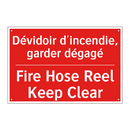Dévidoir d'incendie, garder dégagé /.../ - Fire Hose Reel Keep Clear