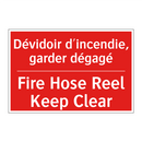 Dévidoir d'incendie, garder dégagé /.../ - Fire Hose Reel Keep Clear