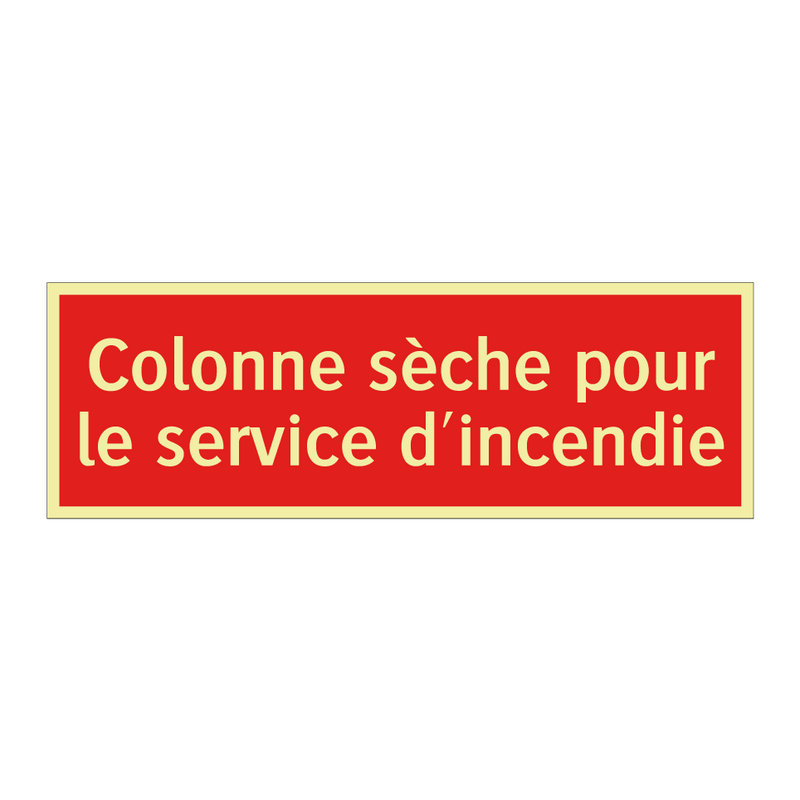 Colonne sèche pour le service d'incendie