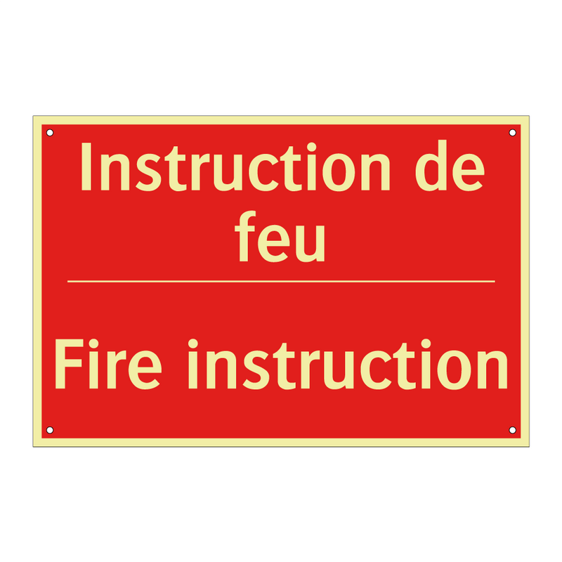 Instruction de feu - Fire instruction