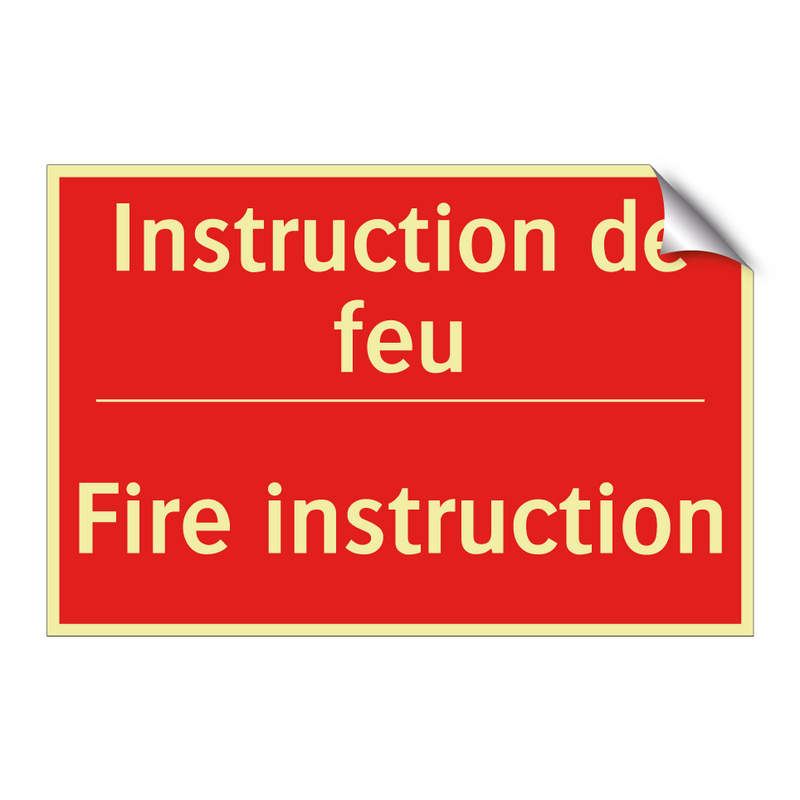Instruction de feu - Fire instruction