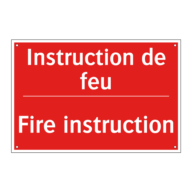 Instruction de feu - Fire instruction