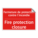 Fermeture de protection contre /.../ - Fire protection closure