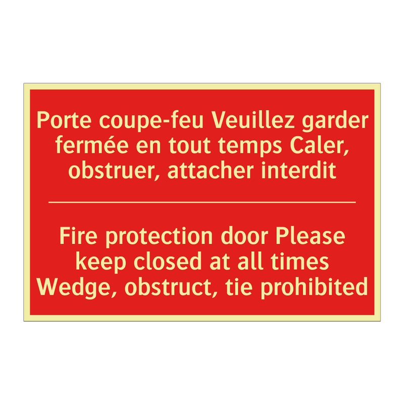 Porte coupe-feu Veuillez garder /.../ - Fire protection door Please keep /.../