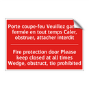 Porte coupe-feu Veuillez garder /.../ - Fire protection door Please keep /.../