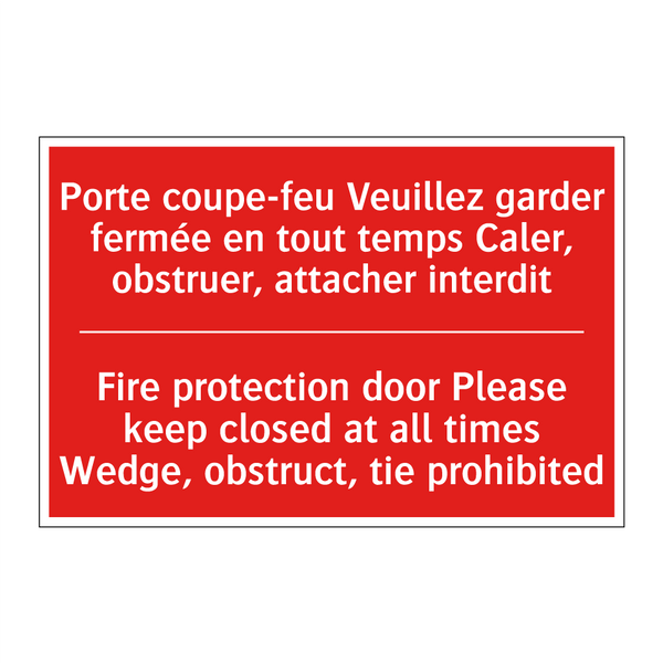 Porte coupe-feu Veuillez garder /.../ - Fire protection door Please keep /.../