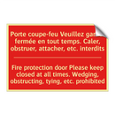 Porte coupe-feu Veuillez garder /.../ - Fire protection door Please keep /.../
