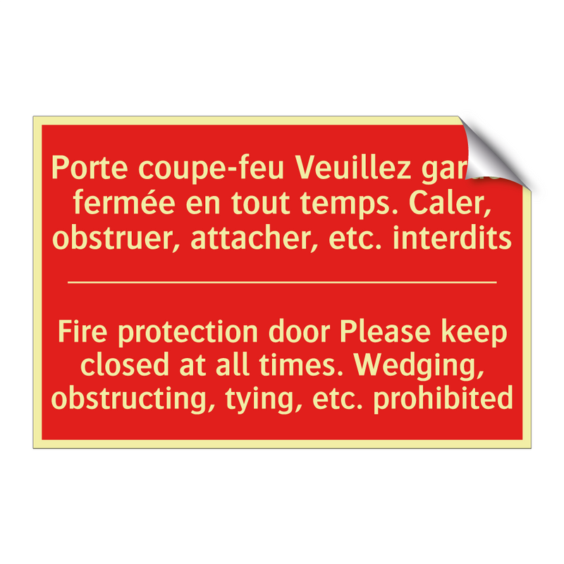 Porte coupe-feu Veuillez garder /.../ - Fire protection door Please keep /.../