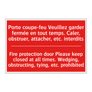Porte coupe-feu Veuillez garder /.../ - Fire protection door Please keep /.../