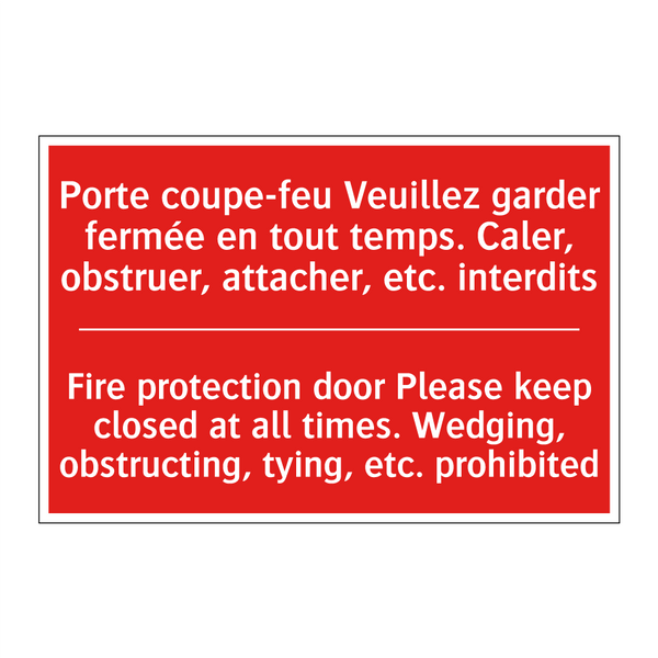 Porte coupe-feu Veuillez garder /.../ - Fire protection door Please keep /.../