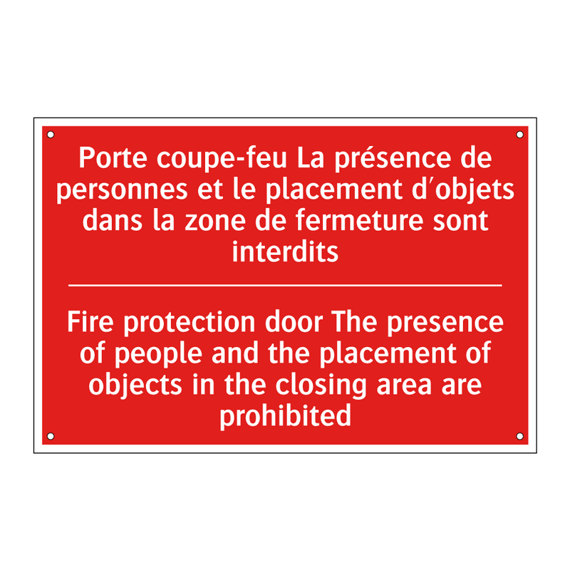 Porte coupe-feu La présence de /.../ - Fire protection door The presence /.../