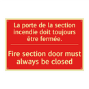 La porte de la section incendie /.../ - Fire section door must always /.../