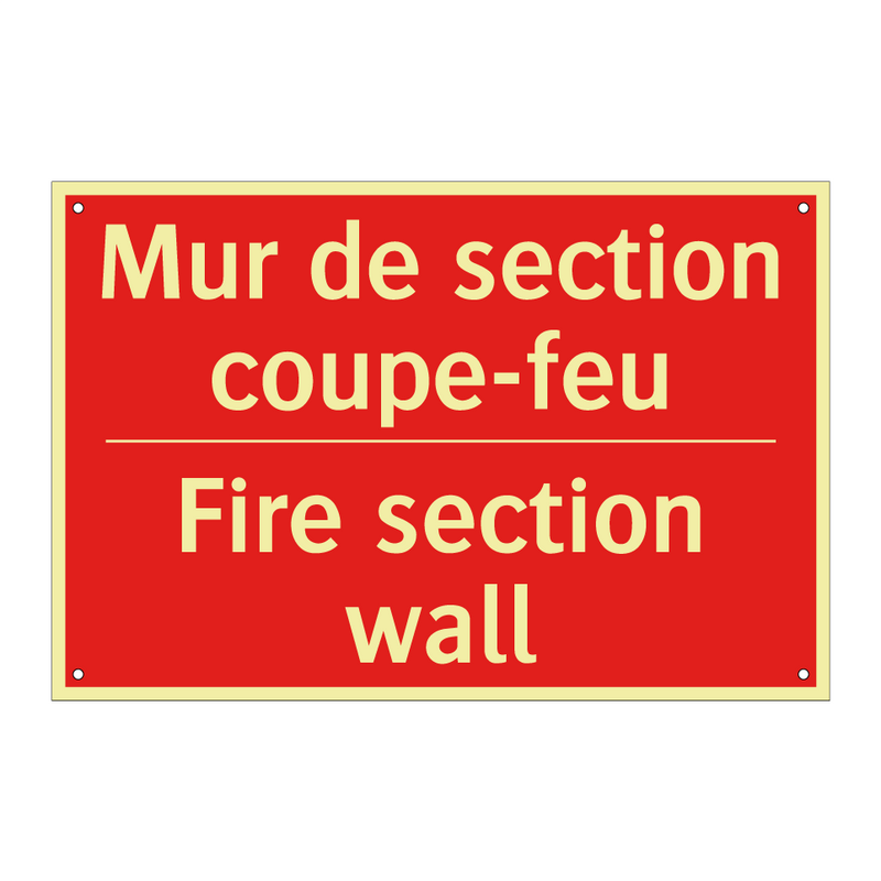 Mur de section coupe-feu - Fire section wall