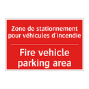Zone de stationnement pour véhicules /.../ - Fire vehicle parking area