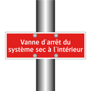 Vanne d'arrêt du système sec à l'intérieur