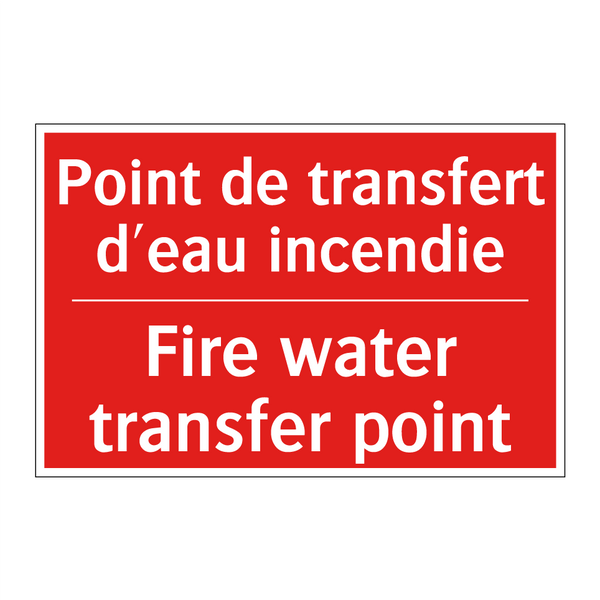 Point de transfert d'eau incendie /.../ - Fire water transfer point