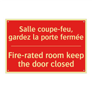 Salle coupe-feu, gardez la porte /.../ - Fire-rated room keep the door /.../
