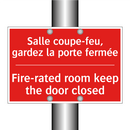 Salle coupe-feu, gardez la porte /.../ - Fire-rated room keep the door /.../
