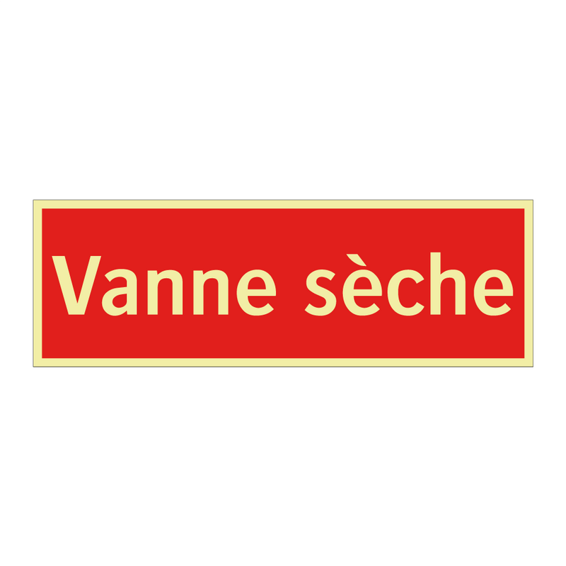 Vanne sèche