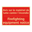 Avis sur le matériel de lutte /.../ - Firefighting equipment notice