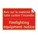 Avis sur le matériel de lutte /.../ - Firefighting equipment notice