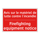 Avis sur le matériel de lutte /.../ - Firefighting equipment notice