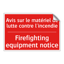 Avis sur le matériel de lutte /.../ - Firefighting equipment notice