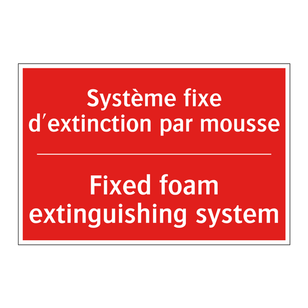 Système fixe d'extinction par /.../ - Fixed foam extinguishing system /.../