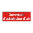 Ouverture d'admission d'air